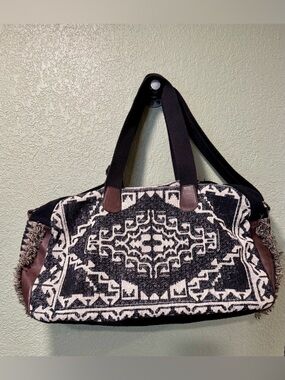 Black and Cream Tribal Pattern Weekend Tote Bag- Mossimo Supply